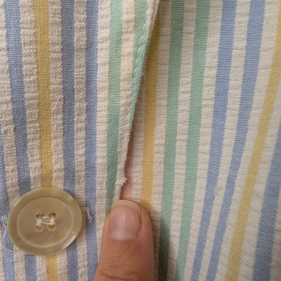 Vintage Alfred Dunner Petite 16 Pastel Striped Two Button Blazer Jacket - Picture 9 of 11